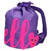 TopModel – Bolsa saco púrpura con diseño Hello
