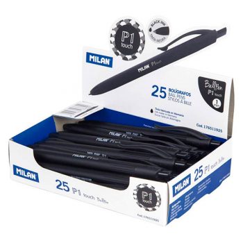 Bolígrafos MILAN de punta redonda, 25 unidades Color Negro