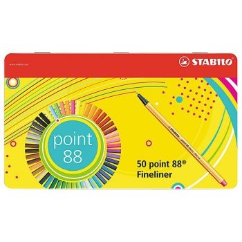 Rotulador puntafina STABILO point 88 - Caja de metal con 50 unidades