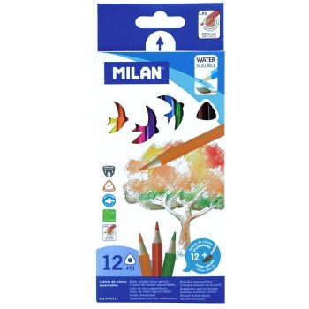 12 lápices de colores acuarelables MILAN