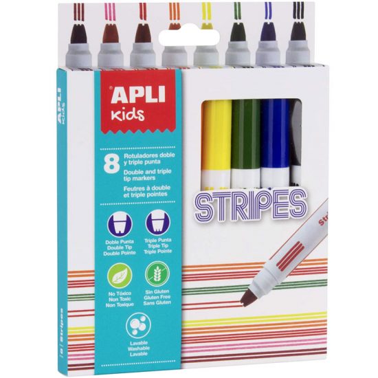 APLI Kids - 8 Rotuladores Stripes