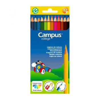 Caja 12 Lápices de colores hexagonales Campu
