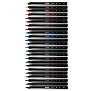 Caja 24 rotuladores punta pincel Milan - Lettering