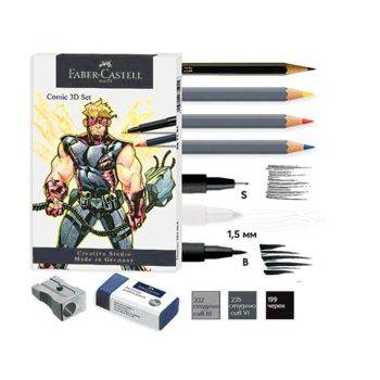 Kit de ilustración Faber-Castell, Comic 3D Set, 11 piezas