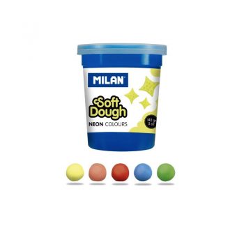 Pasta Para Modelar Soft Dough Neon de Milan - Caja de 5 botes colores Surtidos