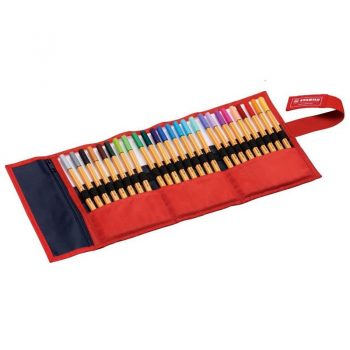 Rotulador Stabilo punta de fibra point 88 estuche rollerset de 25 colores